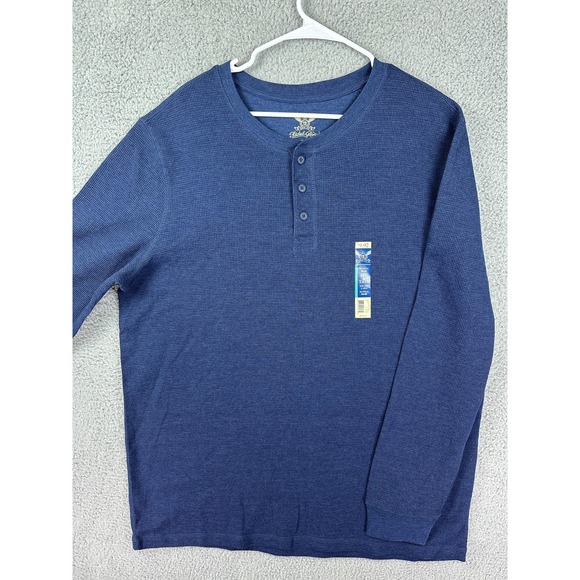 Faded Glory Shirt Men XLT Extra Large Tall Henley Long Sleeve Waffle Thermal New